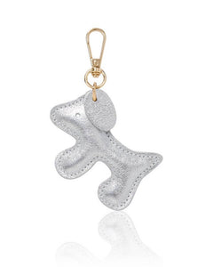 Italian Handmade Leather Dog-Shaped Keyring Bag Charm