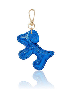 Italian Handmade Leather Dog-Shaped Keyring Bag Charm