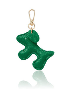 Italian Handmade Leather Dog-Shaped Keyring Bag Charm