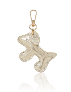Italian Handmade Leather Dog-Shaped Keyring Bag Charm