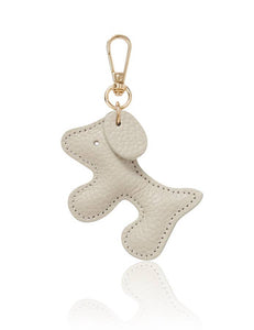Italian Handmade Leather Dog-Shaped Keyring Bag Charm