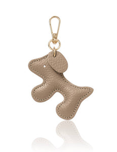 Italian Handmade Leather Dog-Shaped Keyring Bag Charm